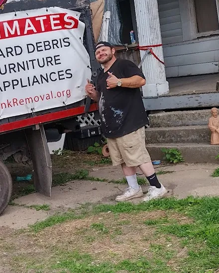 Austin, by the truck.