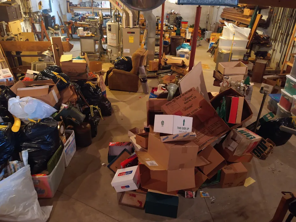 A basement full of boxes.